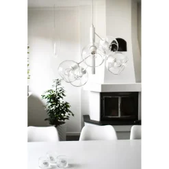 Riippuvalaisin Aneta Lighting Atom, 5-osainen, valkoinen