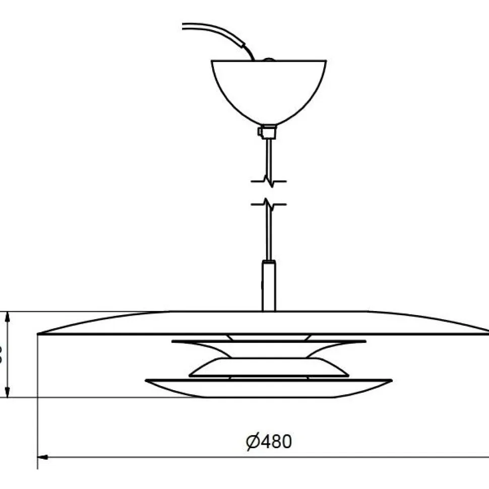 Riippuvalaisin Belid Eclipse Ø48 cm mattavalkoinen