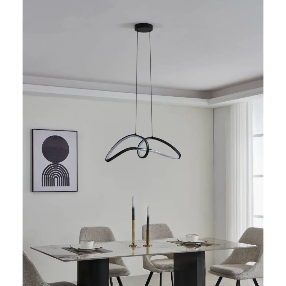 Riippuvalaisin Eglo Calarossa-z LED RGB CCT musta/valkoinen