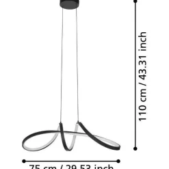 Riippuvalaisin Eglo Calarossa-z LED RGB CCT musta/valkoinen