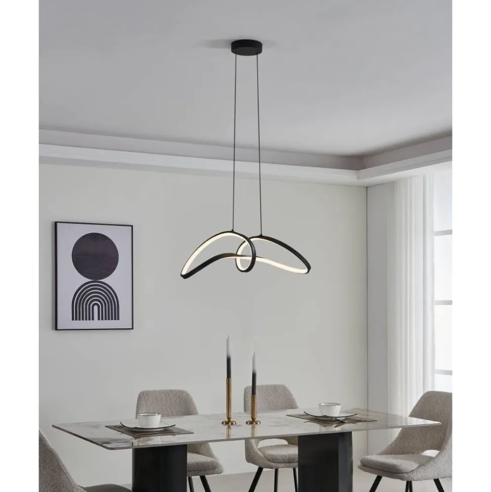 Riippuvalaisin Eglo Calarossa-z LED RGB CCT musta/valkoinen