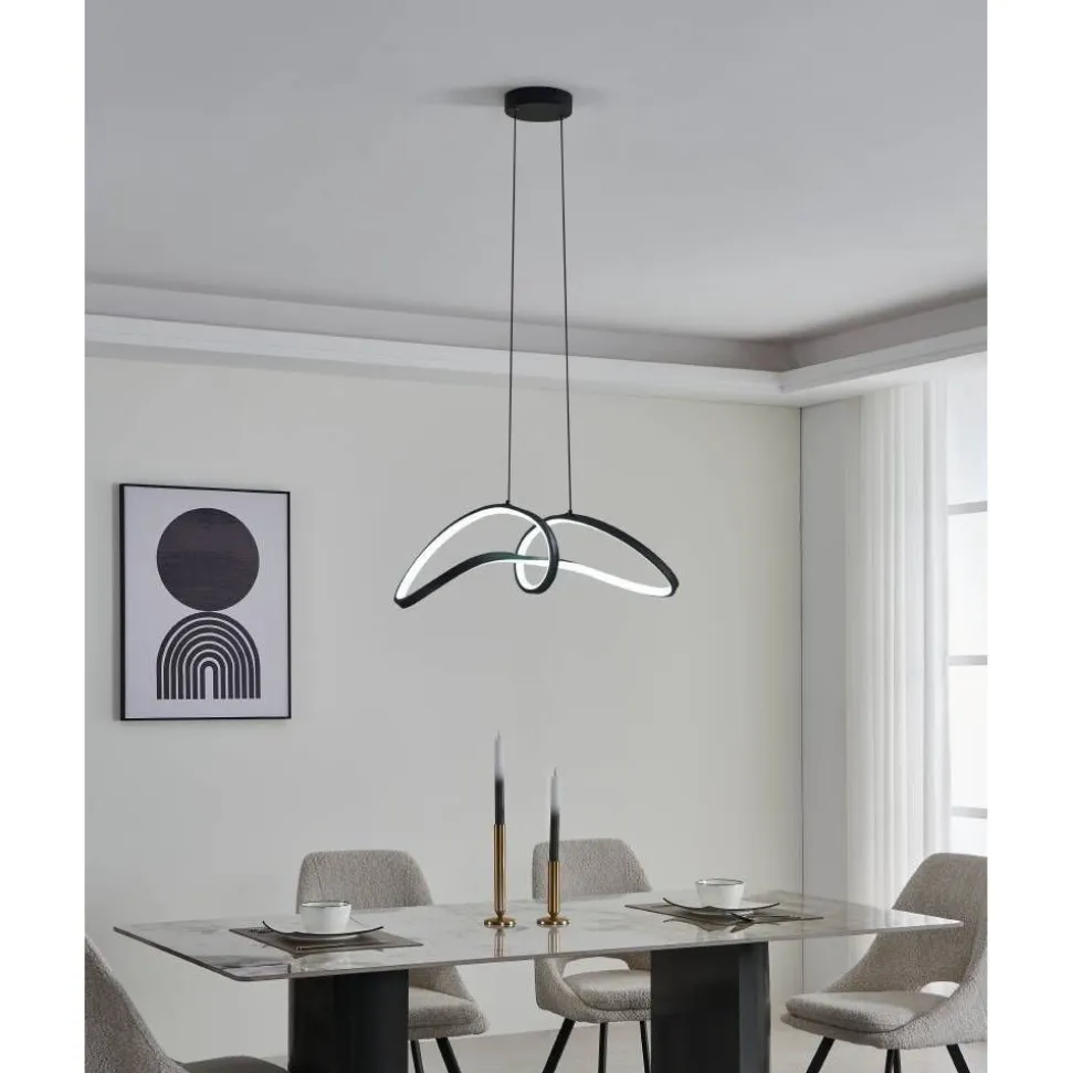 Riippuvalaisin Eglo Calarossa-z LED RGB CCT musta/valkoinen
