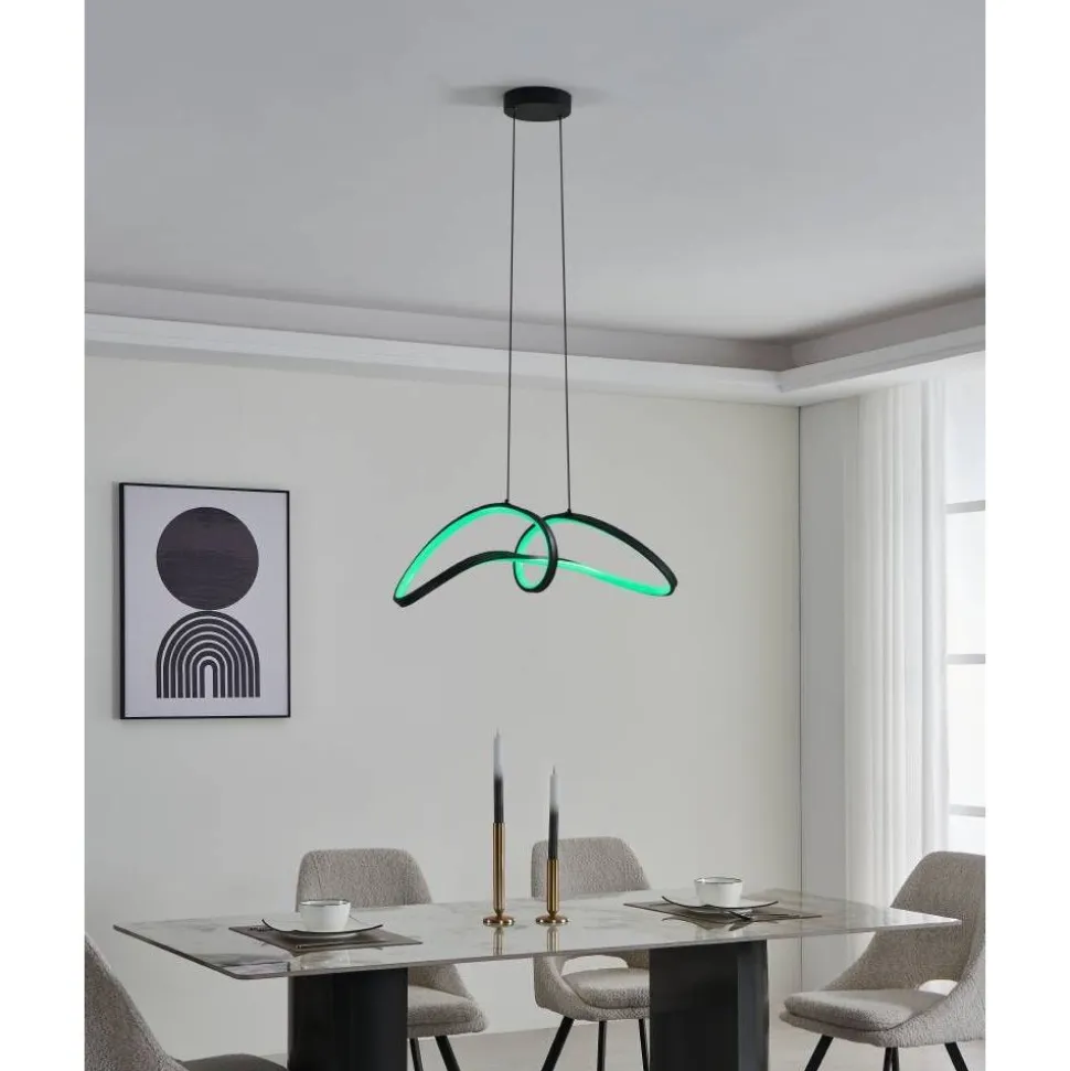 Riippuvalaisin Eglo Calarossa-z LED RGB CCT musta/valkoinen