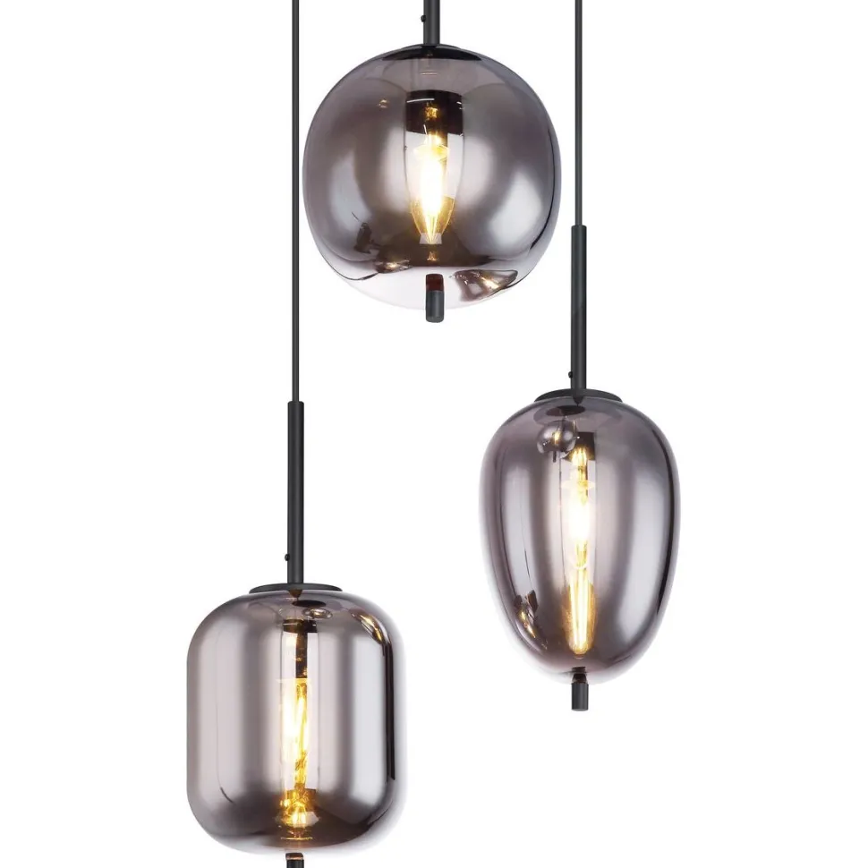 Riippuvalaisin Globo Blacky Ø46 cm savunharmaa/musta