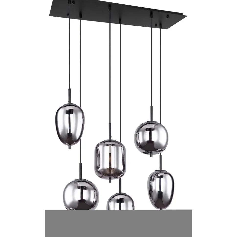 Riippuvalaisin Globo Blacky, 6-osainen, musta/savu