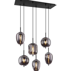 Riippuvalaisin Globo Blacky, 6-osainen, musta/savu