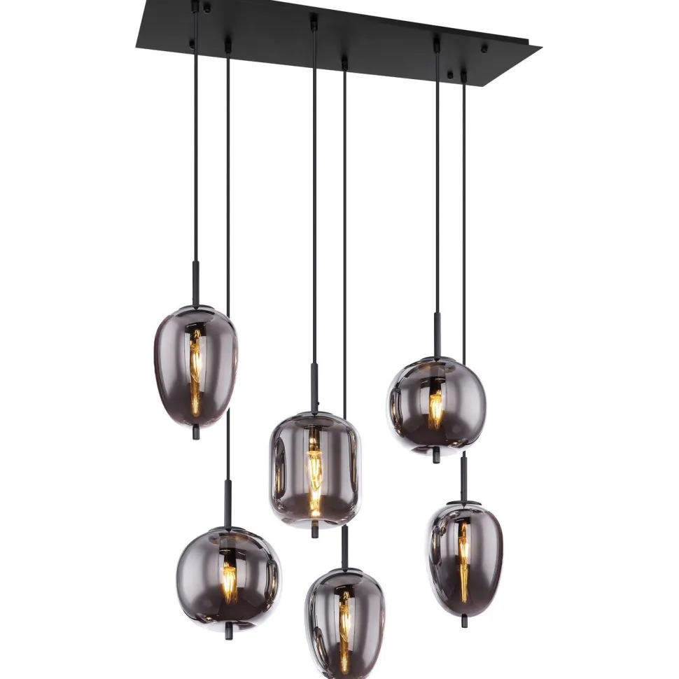 Riippuvalaisin Globo Blacky, 6-osainen, musta/savu