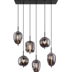 Riippuvalaisin Globo Blacky, 6-osainen, musta/savu