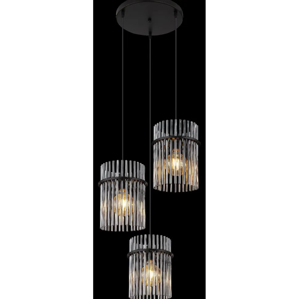 Riippuvalaisin Globo Gorley 43cm, 3xE27, musta/savu