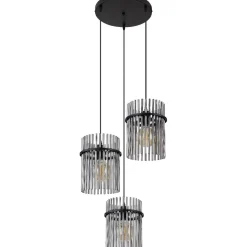 Riippuvalaisin Globo Gorley 43cm, 3xE27, musta/savu