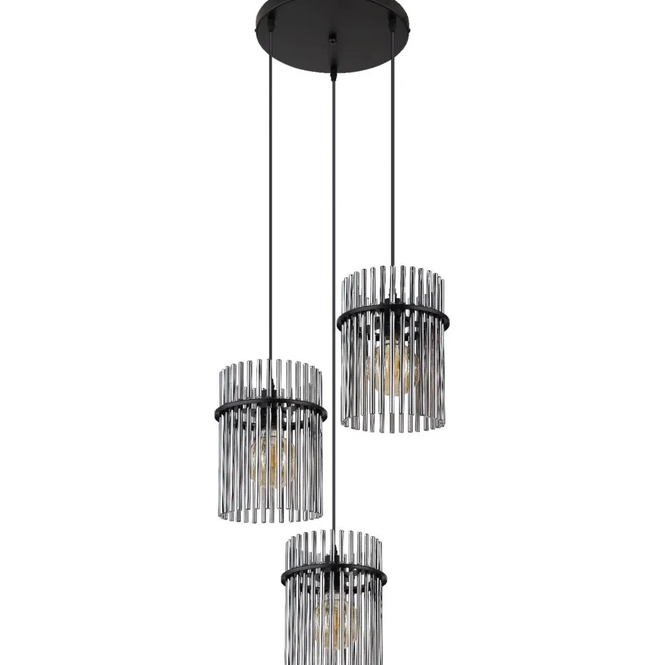 Riippuvalaisin Globo Gorley 43cm, 3xE27, musta/savu