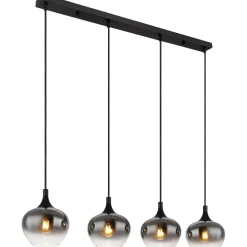Riippuvalaisin Globo Maxy 4xE27, musta/savu