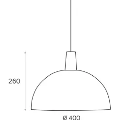 Riippuvalaisin Innolux Kupoli Ø 400x260 mm messinki