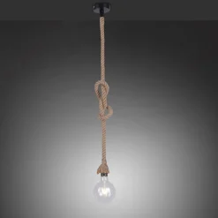 Riippuvalaisin LeuchtenDirekt Rope Ø10 cm beige