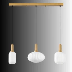 Riippuvalaisin Linento Lighting Asker 78cm 3-osainen valkoinen