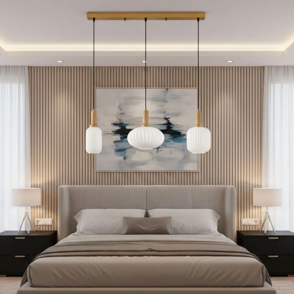 Riippuvalaisin Linento Lighting Asker 78cm 3-osainen valkoinen