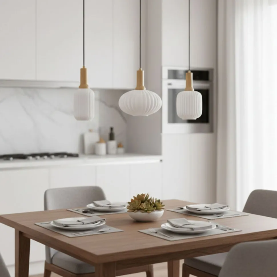 Riippuvalaisin Linento Lighting Asker 78cm 3-osainen valkoinen