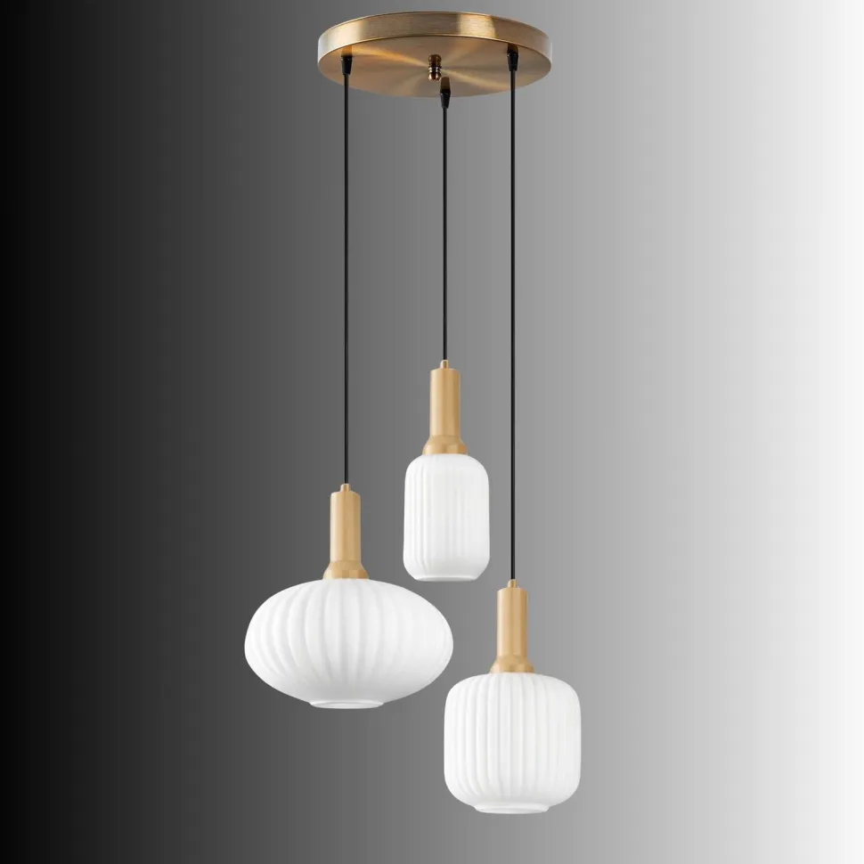 Riippuvalaisin Linento Lighting Asker 3-osainen valkoinen