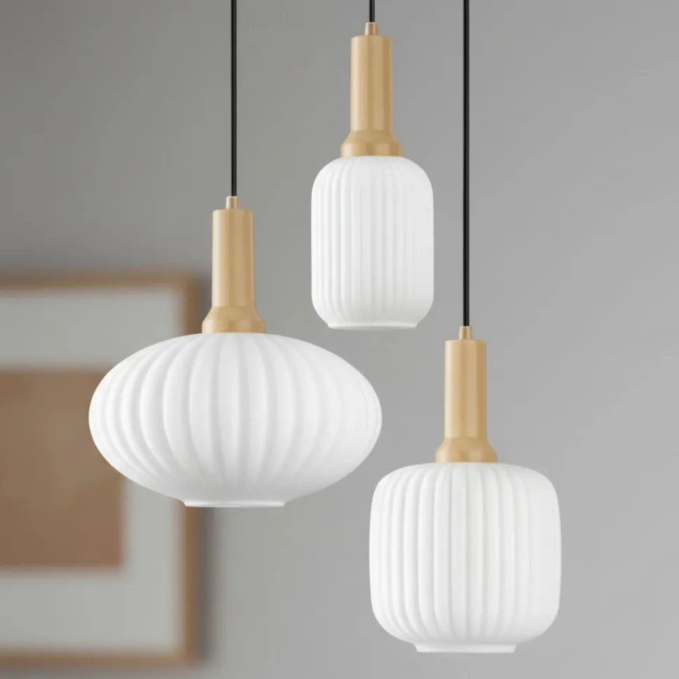 Riippuvalaisin Linento Lighting Asker 3-osainen valkoinen