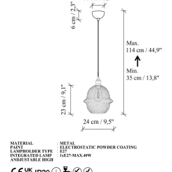 Riippuvalaisin Linento Lighting Berk Ø24cm kulta
