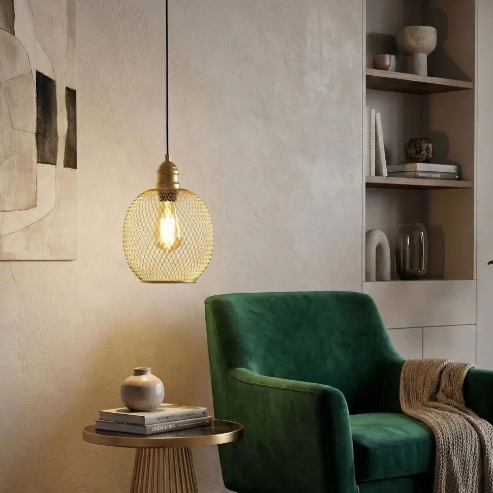 Riippuvalaisin Linento Lighting Berk pyöreä Ø24cm kulta