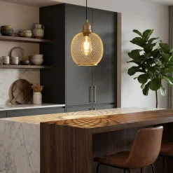 Riippuvalaisin Linento Lighting Berk pyöreä Ø24cm kulta