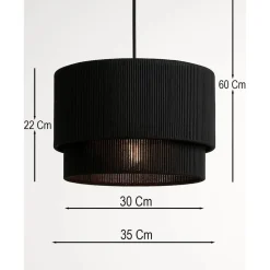 Riippuvalaisin Linento Lighting BK073, ø35cm, E27, max. 40W, IP20, musta