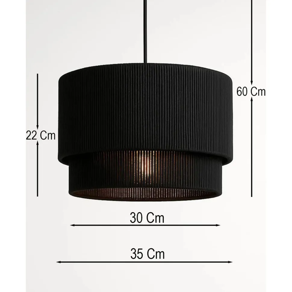 Riippuvalaisin Linento Lighting BK073, ø35cm, E27, max. 40W, IP20, musta