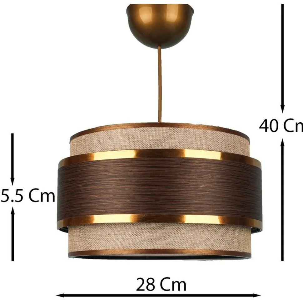 Riippuvalaisin Linento Lighting BK029, Ø28cm, ruskea