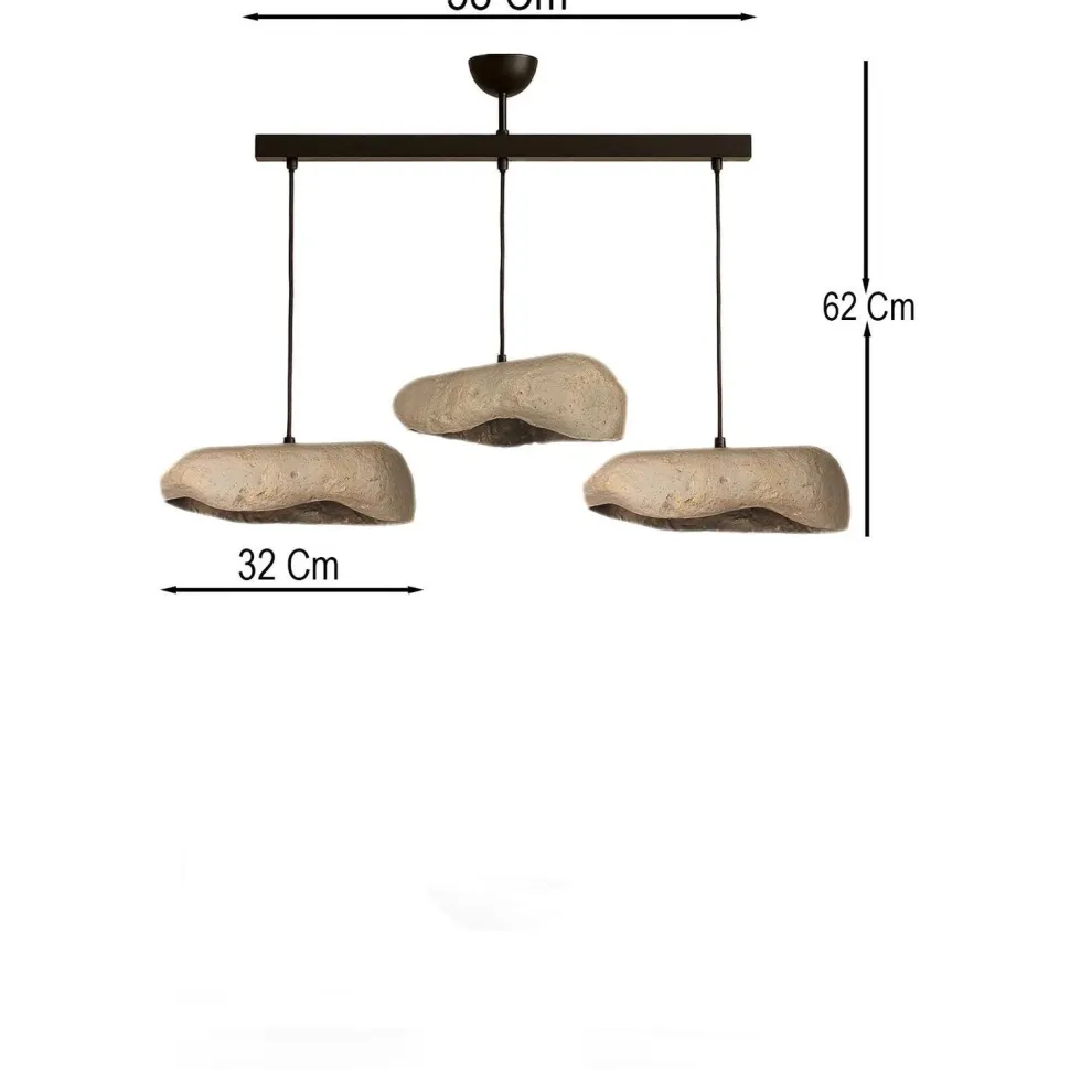 Riippuvalaisin Linento Lighting BK196 3-osainen musta/harmaa