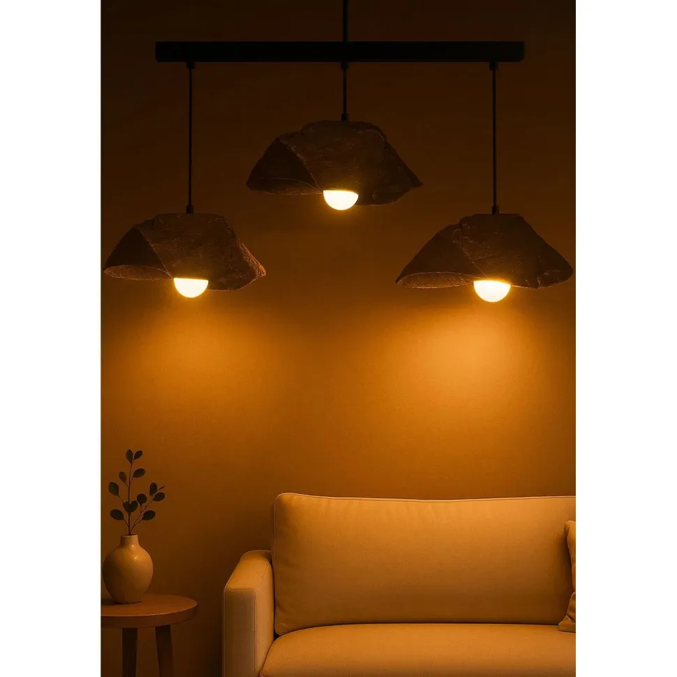 Riippuvalaisin Linento Lighting BK190 3-osainen musta/ruskea
