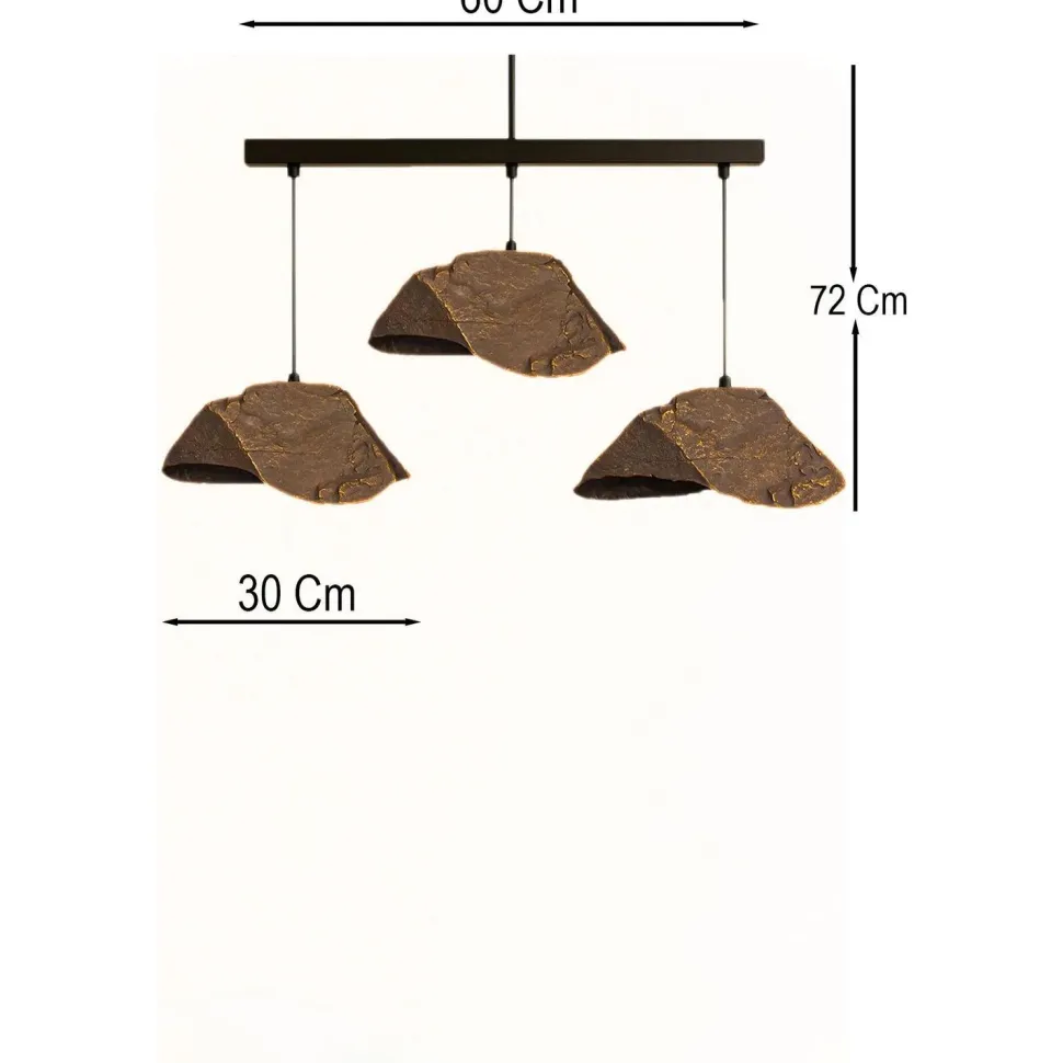 Riippuvalaisin Linento Lighting BK190 3-osainen musta/ruskea