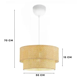 Riippuvalaisin Linento Lighting 242005, ø30cm, E27, max. 40W, IP20, beige/valkoinen