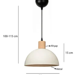 Riippuvalaisin Linento Lighting 241895, ø25cm, E27, max. 40W, IP20, kerma