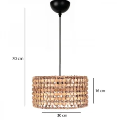 Riippuvalaisin Linento Lighting 241926, ø30cm, E27, max. 40W, IP20, ruskea