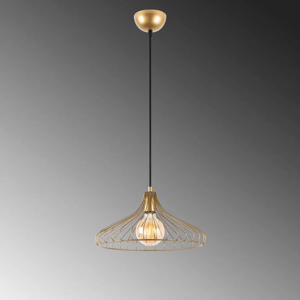 Riippuvalaisin Linento Lighting Depay, Ø36cm, säädettävä korkeus, kulta