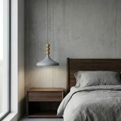 Riippuvalaisin Linento Lighting Eysan Ø35cm valkoinen/tammi