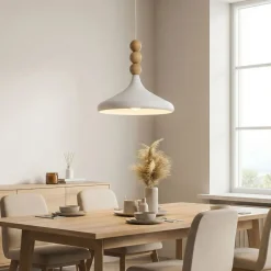 Riippuvalaisin Linento Lighting Eysan Ø35cm valkoinen/tammi
