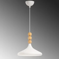Riippuvalaisin Linento Lighting Eysan Ø35cm valkoinen/tammi