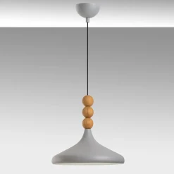 Riippuvalaisin Linento Lighting Eysan Ø35cm valkoinen/tammi