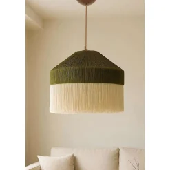 Riippuvalaisin Linento Lighting Ivernia, Ø40cm, E27, max. 40W, IP20, vihreä/kerma