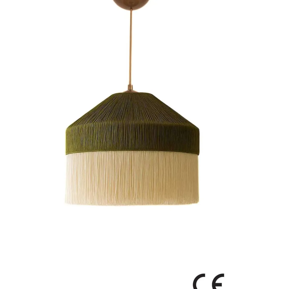 Riippuvalaisin Linento Lighting Ivernia, Ø40cm, E27, max. 40W, IP20, vihreä/kerma