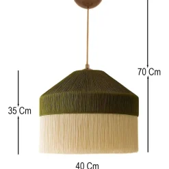 Riippuvalaisin Linento Lighting Ivernia, Ø40cm, E27, max. 40W, IP20, vihreä/kerma