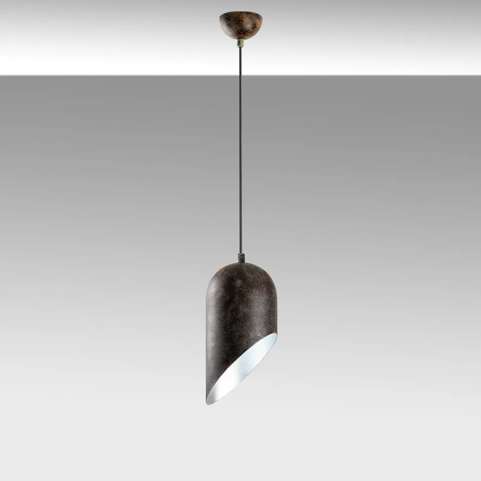 Riippuvalaisin Linento Lighting KESIK-6161-RETRO, Ø14cm, tummanruskea