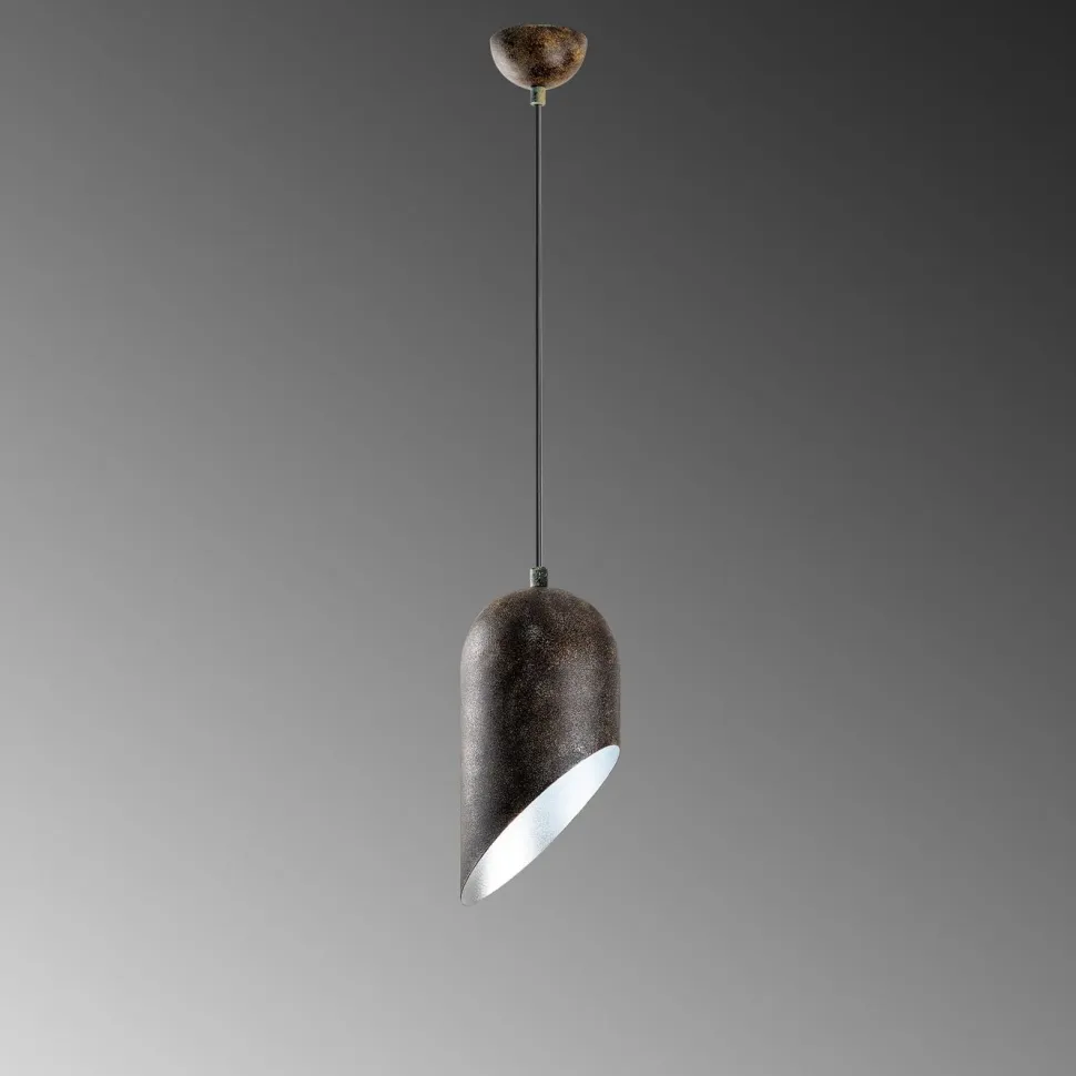 Riippuvalaisin Linento Lighting KESIK-6161-RETRO, Ø14cm, tummanruskea