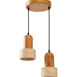 Riippuvalaisin Linento Lighting Loer-B, 2-osainen, E27, max. 40W, IP20, tammi/beige