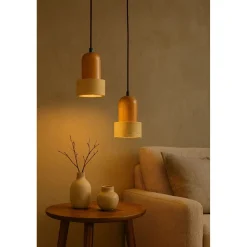 Riippuvalaisin Linento Lighting Loer-B, 2-osainen, E27, max. 40W, IP20, tammi/beige