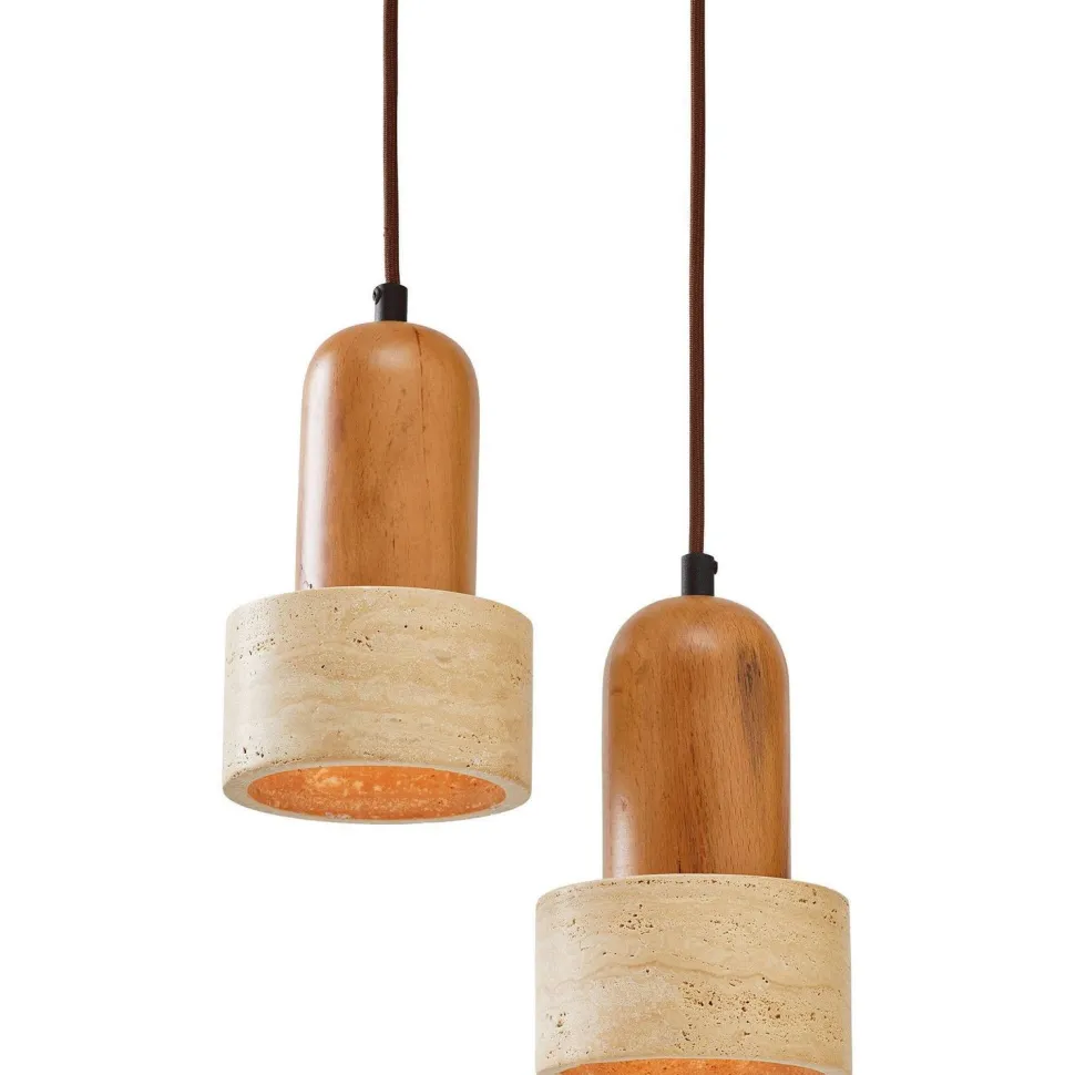 Riippuvalaisin Linento Lighting Loer-B, 2-osainen, E27, max. 40W, IP20, tammi/beige