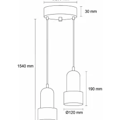 Riippuvalaisin Linento Lighting Loer 2-osainen beige/saksanpähkinä