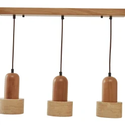 Riippuvalaisin Linento Lighting Loer-R, 4-osainen, E27, max. 40W, IP20, tammi/beige